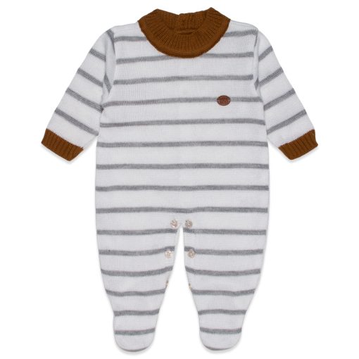 Macacão Manga Longa Tricot Listrado Masculino – Mescla