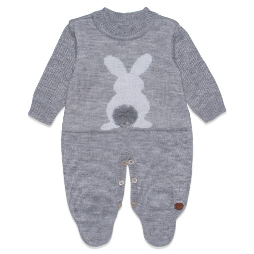 Macacão Manga Longa Tricot Jacquard Coelhinho Masculino  – Mescla