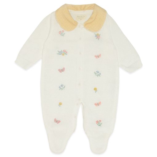 Macacão Manga Longa Tricot com Gola Amarela Feminino