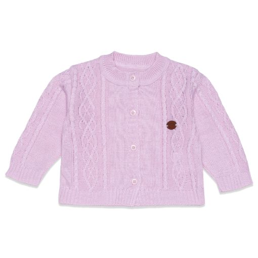 Casaquinho Tricot Trançado Feminino - Rosa