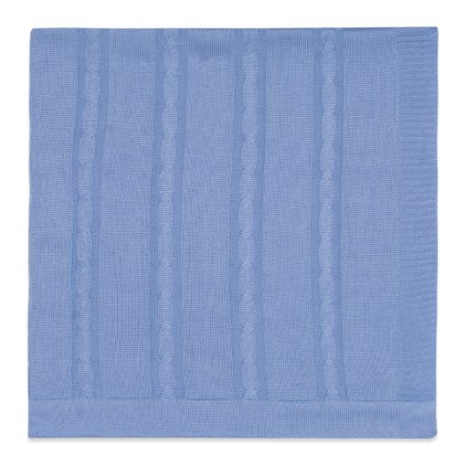 Manta Tricot Trançada Masculina – Azul Claro