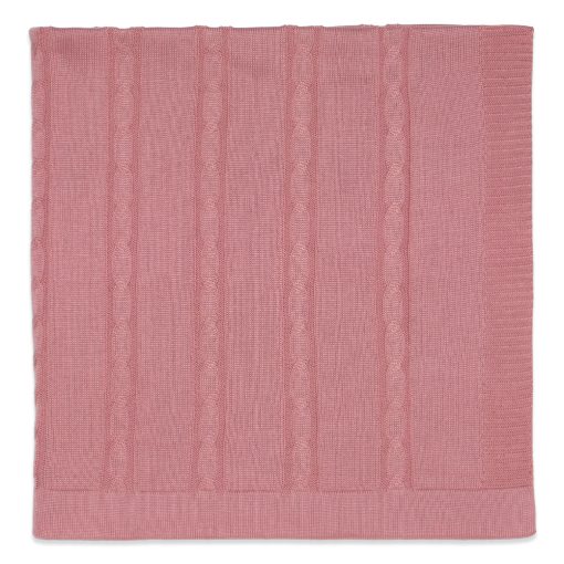 Manta Tricot Trançada Feminina – Rosa Prata