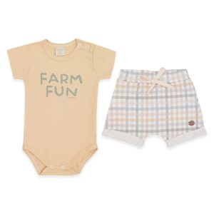 Conjunto Body Manga Curta e Shorts Barra Virada Masculino – Fazendinha