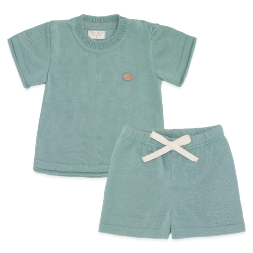 Conjunto Camiseta e Bermuda Tricot - Verde Masculino