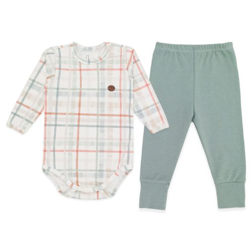 Conjunto Body Manga Longa Estampado e Mijão Liso Suedine Masculino - Dino