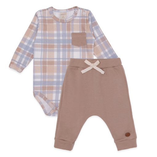 Conjunto Body Manga Longa Xadrez e Calça Suedine Masculino - Brinquedos