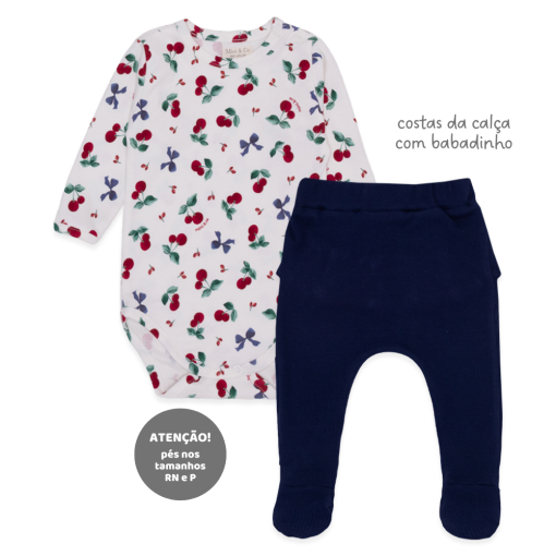 Conjunto Body Manga Longa Estampado e Mijão Babadinho Suedine Feminino – Cerejinhas