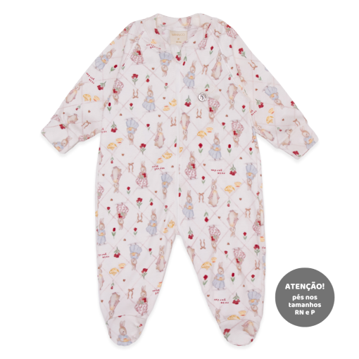 Macacão Manga Longa Estampado com Ziper Suedine Feminino –  Rose Garden