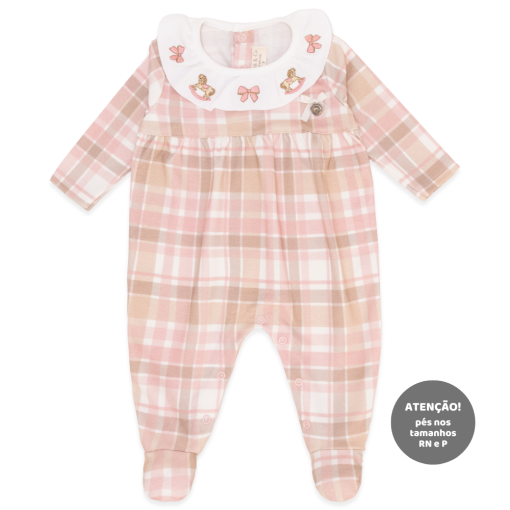 Macacão Manga Longa com Gola Babado Suedine Feminino – Brinquedos