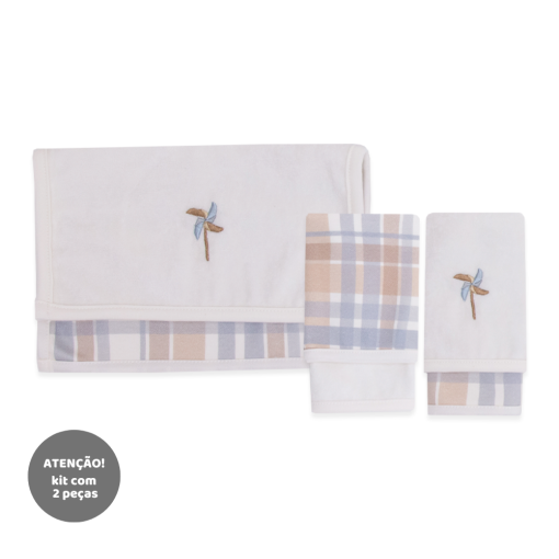 Kit de 2 Toalhas de Boca Catavento Suedine com Forro Atoalhado Masculino - Brinquedos