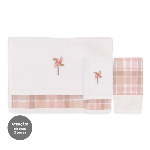 Kit de 2 Toalhas de Boca Catavento Suedine com Forro Atoalhado Feminino - Brinquedos