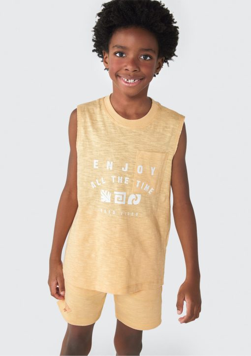 Camiseta Regata Amarela Enjoy All The Time Hering - Masculina