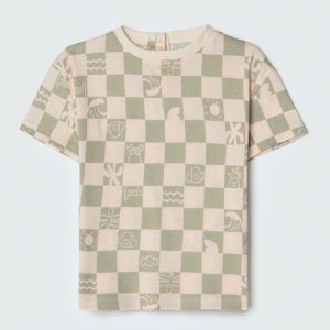 Camiseta Manga Curta Estampada Quadriculada Verde Hering - Masculino