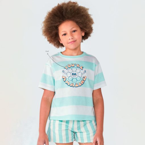 Blusa Manga Curta You're Amazing Azul Hering - Feminina