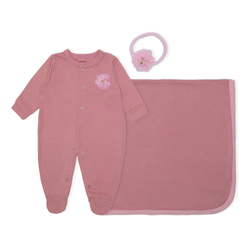 Kit Saída Maternidade Laço de cabelo Rosa Mescla Baby - Feminino