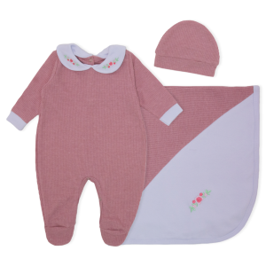 Kit Saída Maternidade Flores Rosa Mescla Baby - Feminino