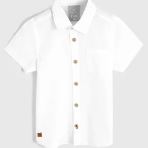 Camisa Manga Curta Branca com Botões Hering - Masculina