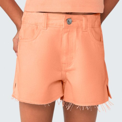 Shorts em Sarja Colorida Salmão Hering - Feminino