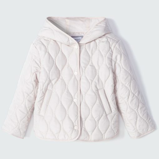 Jaqueta Puffer com Capuz Off White Hering - Feminina