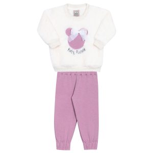Conjunto Moletom Peluciado Baby Randa Off White Randa Mundu - Feminino