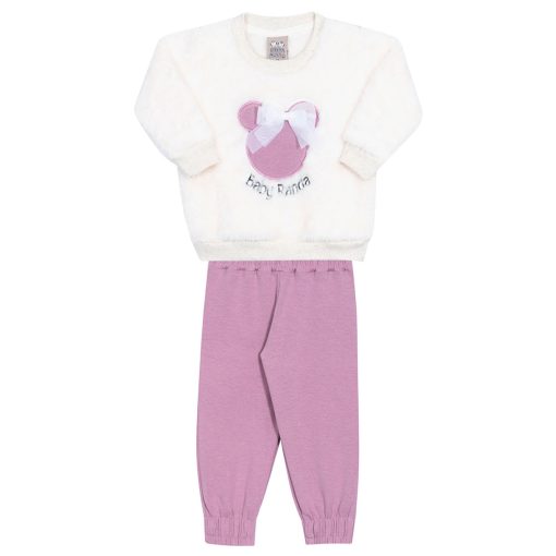 Conjunto Moletom Peluciado Baby Randa Off White Randa Mundu - Feminino