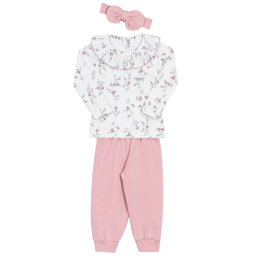 Conjunto Blusa Canelada e Legging Bebê Rosa Randa Mundu - Feminino