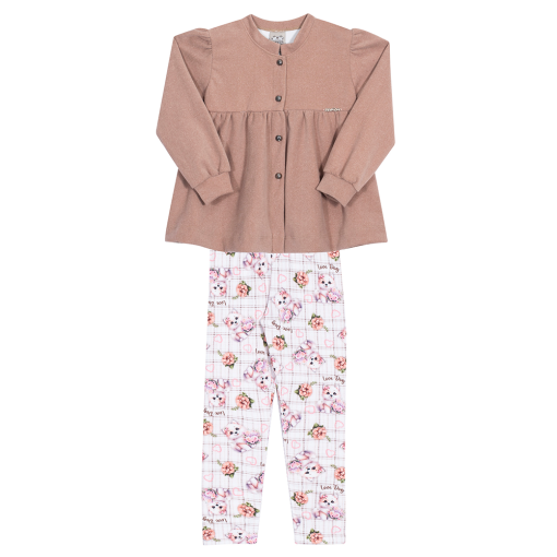 Conjunto Casaco e Legging Bege Randa Mundu - Feminino