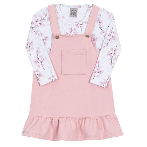 Conjunto Body Cotton e Salopete Rosa Randa Mundu - Feminino
