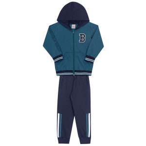 Conjunto Moletom Jaqueta com Capuz Petroleo Randa Mundu - Masculino