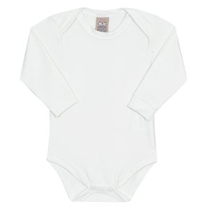 Body Manga Longa Off White Randa Mundu - Unissex