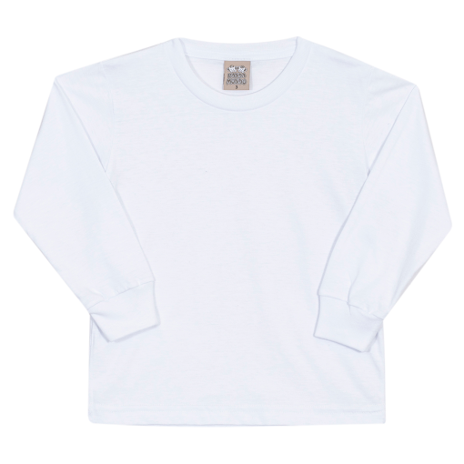 Camiseta Manga Longa Básica com Punho Branca Randa Mundu - Masculina