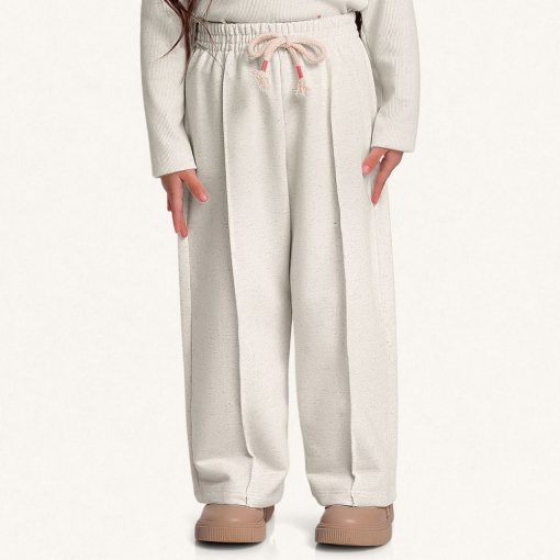 Calça Malha Wide Leg Cordão Fakini - Feminina