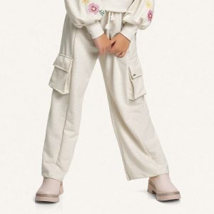 Calça Wide Leg Malha Cargo Fakini - Feminina