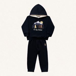 Conjunto Moletom Blusa e Calça Nature Preto Fakini - Masculino