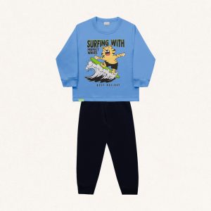 Conjunto Moletom Surfing Azul Fakini - Masculino