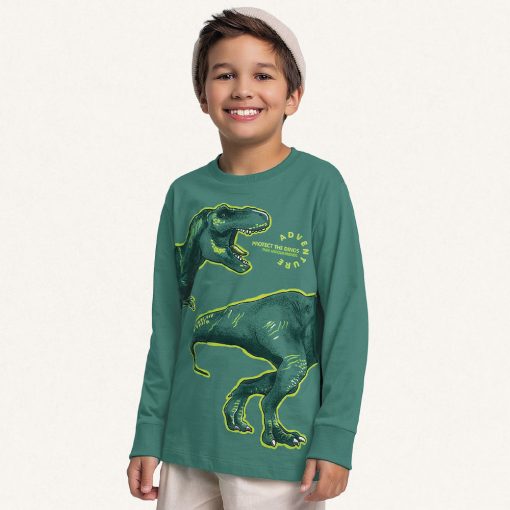 Camiseta Manga Longa Protect the Dinos Fakini - Masculina