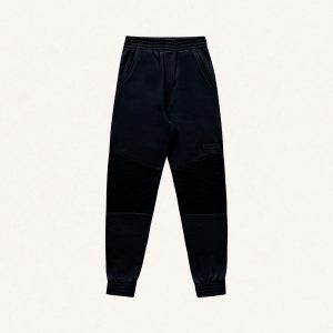 Calça Moletom Jogger Peluciada Preta com Recorte no Joelho Fakini - Masculina