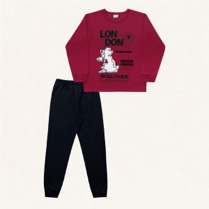 Conjunto Moletom London Vermelho Fakini - Masculino