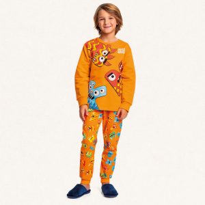 Conjunto Pijama Moletom Peluciado Monster Squad Fakini - Masculino