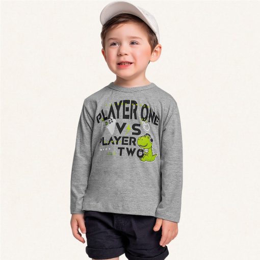 Camiseta Manga Longa Estampada Player One Fakini - Masculina
