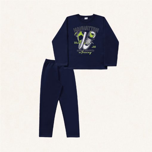 Conjunto Moletom Manhattan Marinho Fakini - Masculino