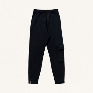 Calça Cargo Moletom Preta Fakini - Masculina