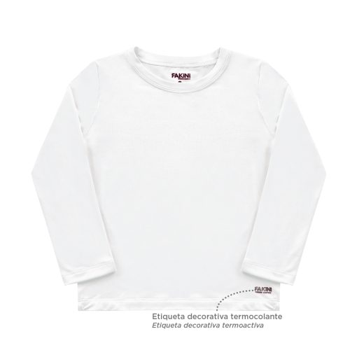 Camiseta Manga Longa Térmica Peluciada Branca Fakini - Unissex