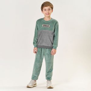 Conjunto Blusa e Calça em Pelinho BRKLN Verde Tileesul - Masculino