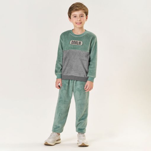 Conjunto Blusa e Calça em Pelinho BRKLN Verde Tileesul - Masculino