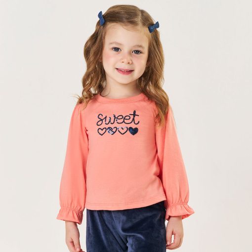 Blusinha Manga Longa Sweet Coral Tileesul - Feminino