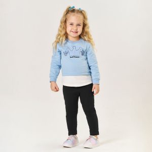 Conjunto Moletom Felpado e Legging Sweet Princess Azul Tileesul - Feminino