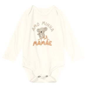 Body Manga Longa Amo Minha MAMÃE Brandili - Unissex
