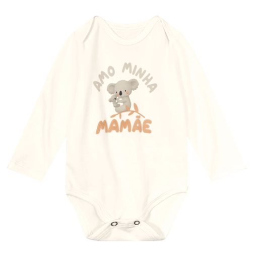Body Manga Longa Amo Minha MAMÃE Brandili - Unissex