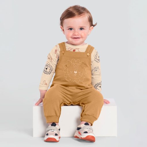 Conjunto Camiseta e Jardineira Leãozinho Brandili - Masculino
